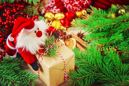 Christmas background. happy New Year. Selective focus Holidayの写真素材