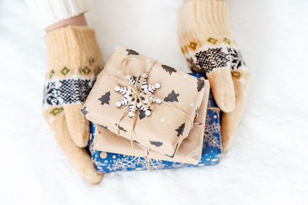 Christmas background. happy New Year. Selective focus holideyの写真素材