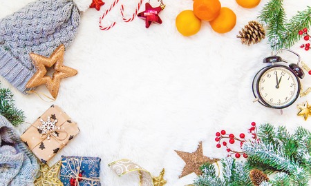 Christmas background. happy New Year. Selective focus holideyの写真素材