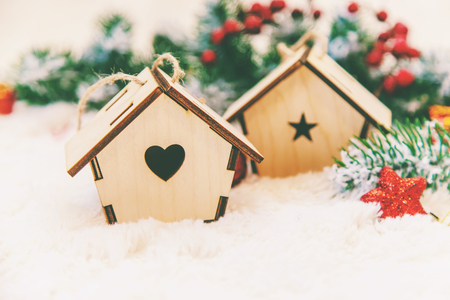 Christmas background. happy New Year. Selective focus holidayの写真素材