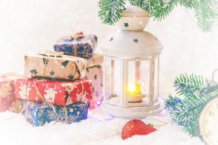 Christmas background. happy New Year. Selective focus holidayの写真素材