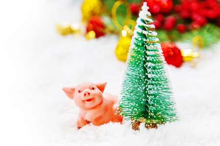 Christmas background. happy New Year. Selective focus Holidayの写真素材