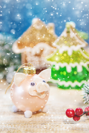 Christmas background. happy New Year. Selective focus Holidayの写真素材