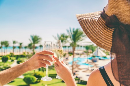 celebrate while traveling. Summer photo. Selective focus Holidaysの写真素材
