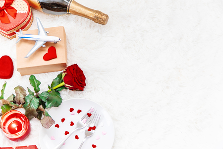 Valentine's Day. A beautiful gift trip. Selective focus. Holidayの写真素材