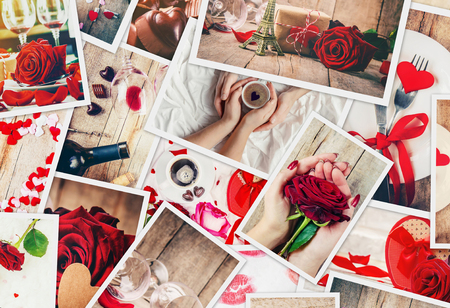 Collage of love and romance. Selective focus.の写真素材