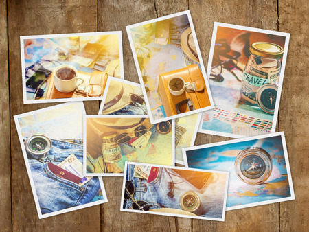 collage Travel. Selective focus. beautiful background nature.の写真素材