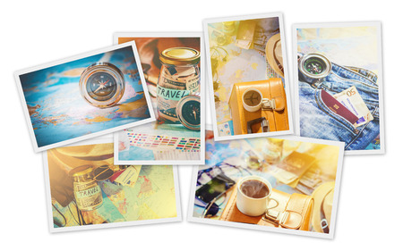 collage Travel. Selective focus. beautiful background nature.の写真素材
