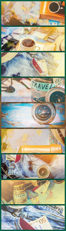 collage Travel. Selective focus. beautiful background nature.の写真素材