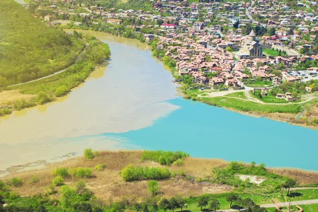 Georgia, city Tbilisi. Selective focus. Travel world.の写真素材