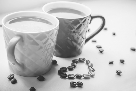 coffee bean. a Cup of coffee. selective focus.の写真素材