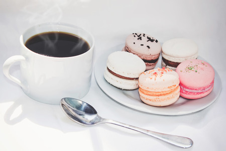 cake assorted macarons for a gift. Selective focus.