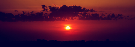 clouds in the sky and the rays of the sun. sunset, selective focus.