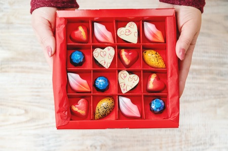 sweet gift for the beloved. Selective focus. food