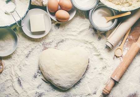 Pastry, cakes, cook their own hands. Selective focus Foodの写真素材