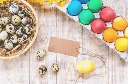 Easter photo. Happy easter. Eggs Selective focus holidayの写真素材