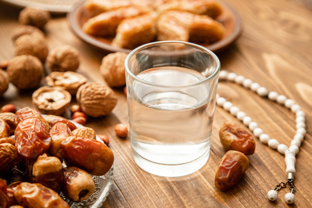 Dates, rosaries and baklava. Ramadan Selective focus natureの写真素材