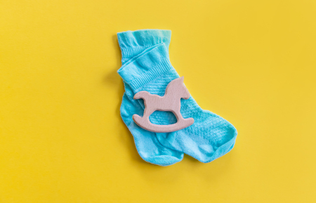 baby accessories for newborns on a colored background. selective focus. nature.の写真素材