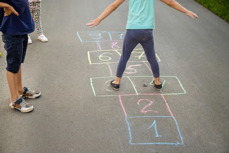 street children's games in classics. Selective focus. nature.の写真素材