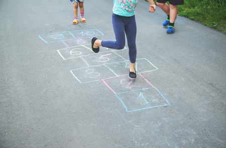 street children's games in classics. Selective focus. nature.の写真素材