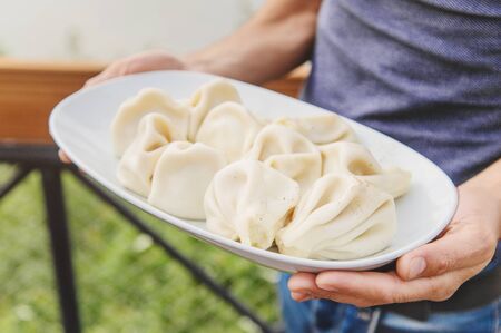 Georgian dishes on the table. Selective focus. natureの写真素材
