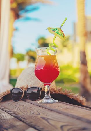 drink a cocktail on vacation. Selective focus. natureの写真素材