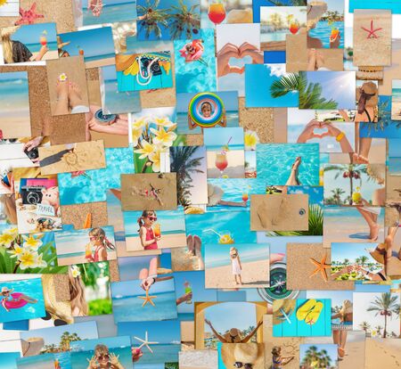 Travel concept collage. Sea vacation. Selective focus. natureの写真素材