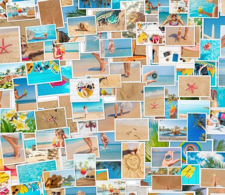 Travel concept collage. Sea vacation. Selective focus. natureの写真素材