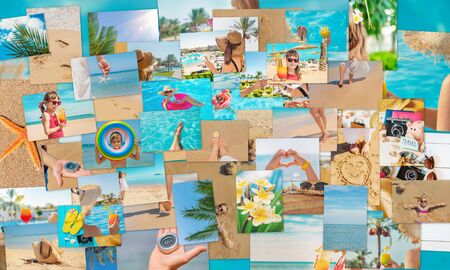 Travel concept collage. Sea vacation. Selective focus. nature