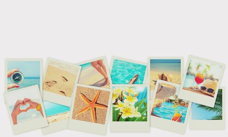 Travel concept collage. Sea vacation. Selective focus natureの写真素材