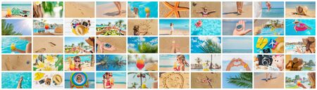 Travel concept collage. Sea vacation. Selective focus. natureの写真素材