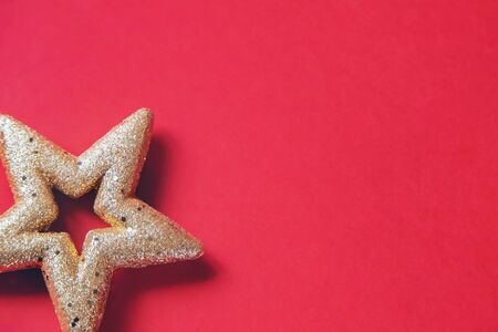 Christmas background in red. New Year. Selective focus. nature.の写真素材