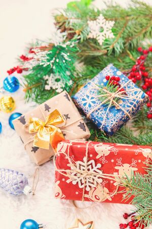 Christmas decorations, New Year decor. Selective focus natureの写真素材