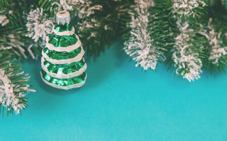 Christmas background and decor. New Year. Selective focus. Holiday.の写真素材