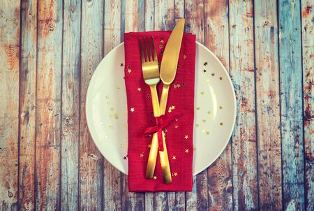 Christmas table. Holiday dinner concept. Selective focus beautiful