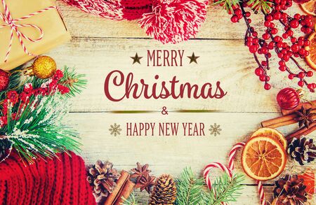 Christmas background. happy New Year. Selective focus Holiday