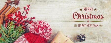Christmas background. happy New Year. Selective focus Holiday