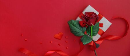 Beautiful red background Happy Valentine's Day. Selective focus. Holiday.