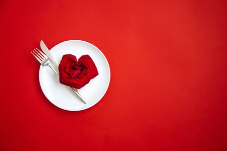 Valentine's day romantic dinner congratulation. Selective focus. Holiday.の写真素材