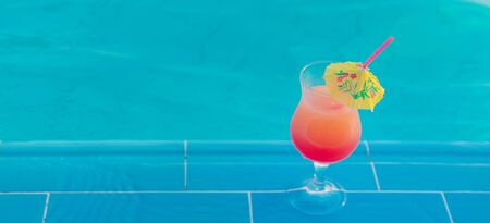 drink a cocktail on vacation. Selective focus. nature