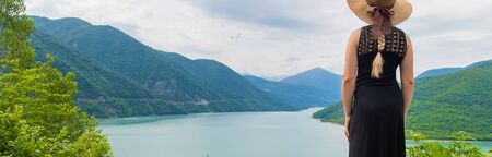 Georgia, Tbilisi. Large reservoir. Lake in the pea. Selective focus natureの写真素材