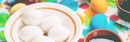 Easter photo. Happy easter. Eggs Selective focus holidayの写真素材