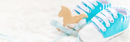 Beautiful background with the image of children's accessories and selective focus.