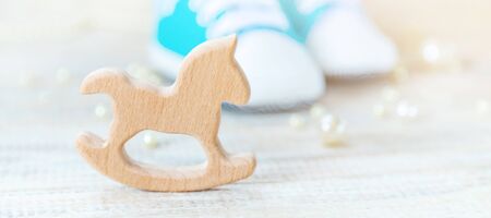 Beautiful background with the image of children's accessories and selective focus.の写真素材