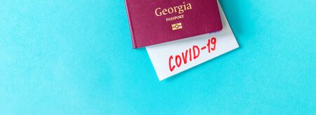 Coronavirus the concept of a ban on flights between countries. International passport. Selective...