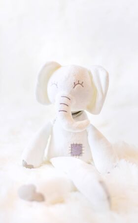 The little plush toy is sleeping. Selective focus. nature.の写真素材