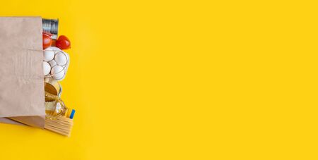 Food delivery home. Donation and charity. Selective focus. nature.の写真素材