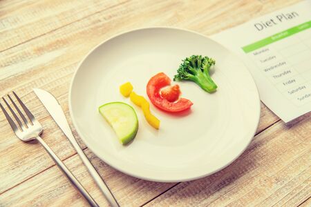 Weekly diet plan. The concept of proper nutrition. Selective focus.の写真素材