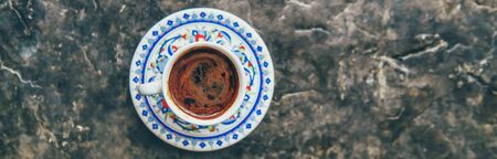 A cup of Turkish coffee. Selective focus. Drink.の写真素材