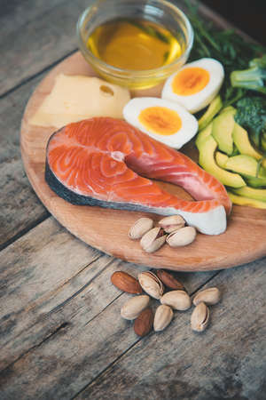 Keto diet food ingredients set. Selective focus. nature,の写真素材